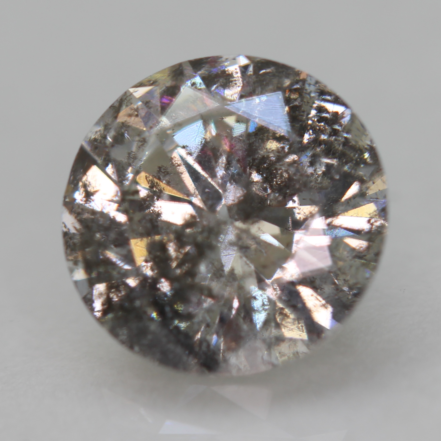 1.16 Carat Fancy Silver Round Brilliant Natural Enhanced Diamond 6.86mm W VIDEO