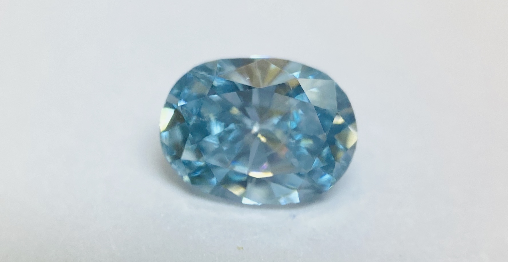 0.36 Carat Sky Blue SI2 Oval Natural Enhanced MINED Loose Diamond 5.00X3.75mm