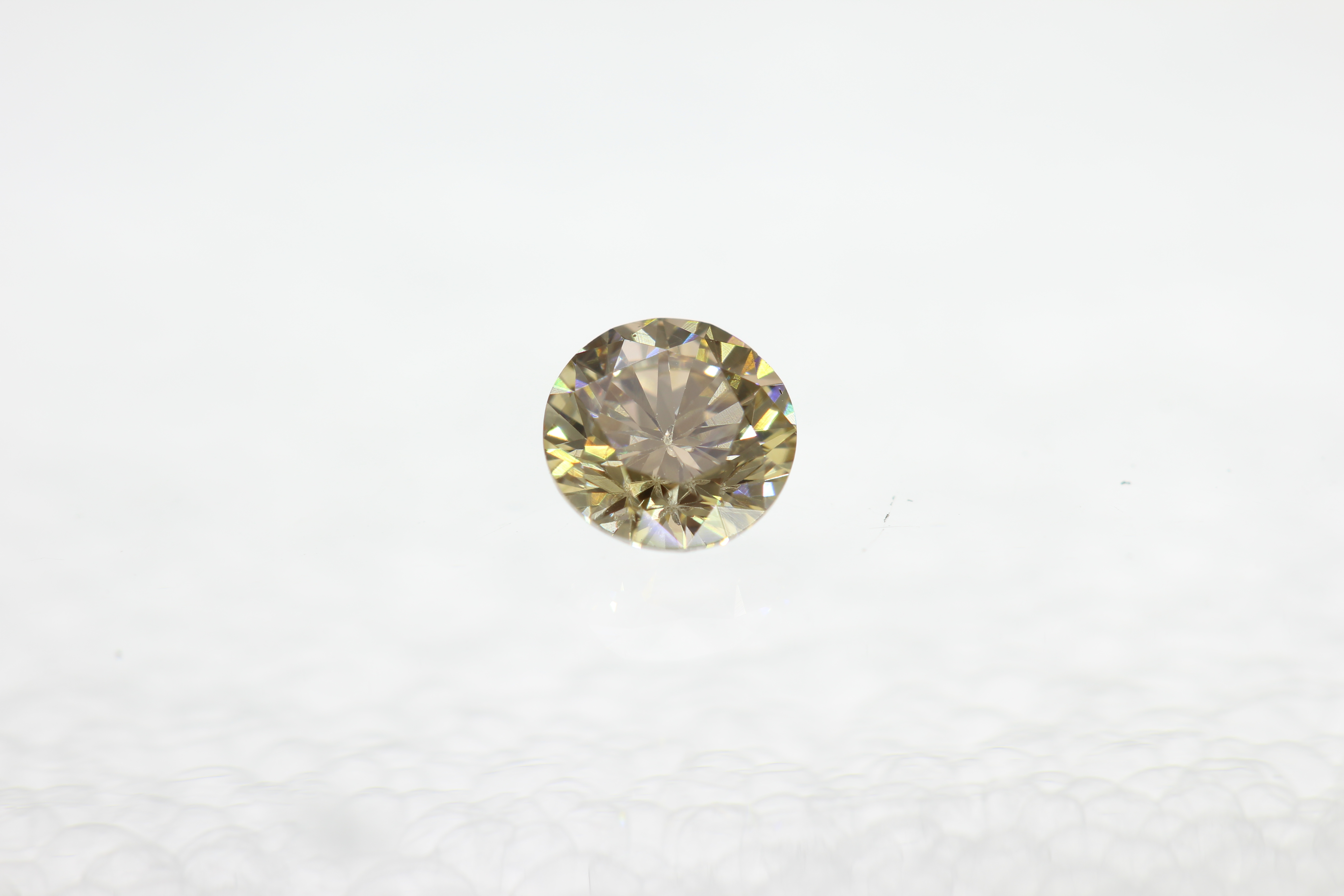 0.06 Carat Yellow Brown VVS2 Round Brilliant Natural EARTH MINED Diamond 2.58mm