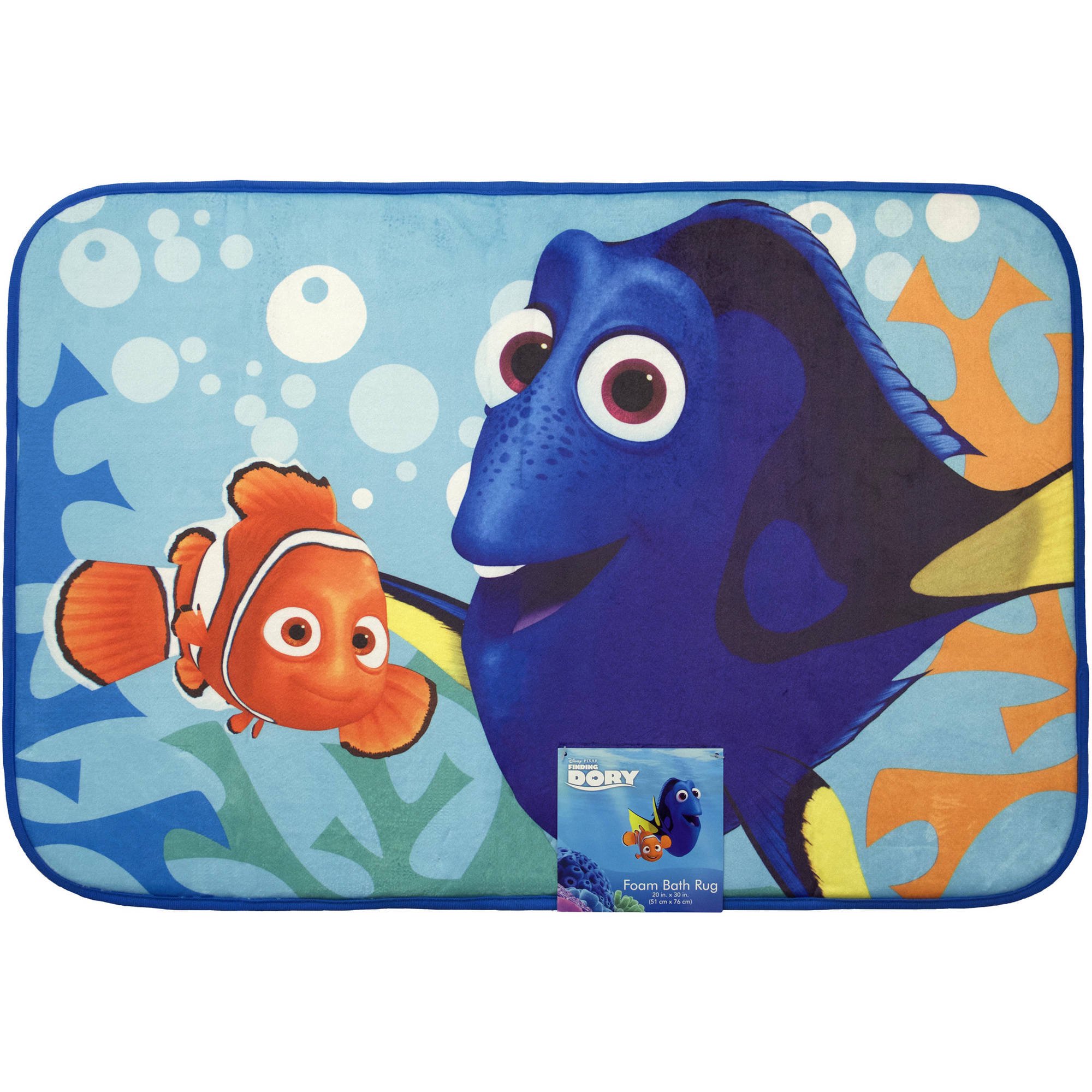 Disney Finding Dory with Nemo Foam Bath Rug, 20" x 30" Skid Resistant