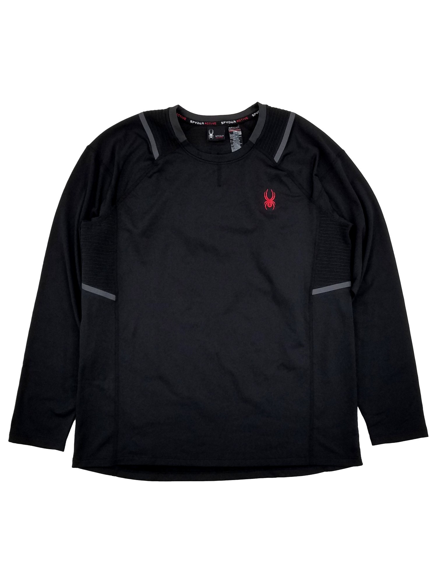Spyder Mens Blazing Black Stretch Quick Dry Active Long Sleeve Shirt X-Large