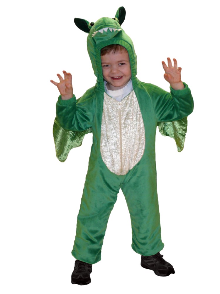 Disfraz de dragón verde de felpa Totally Ghoul para niños pequeños 4-6 - Imagen 1 de 1