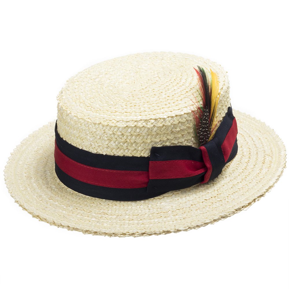 Ultrafino CLASSIC BOATER Bleach SKIMMER Straw Hat Men's eBay