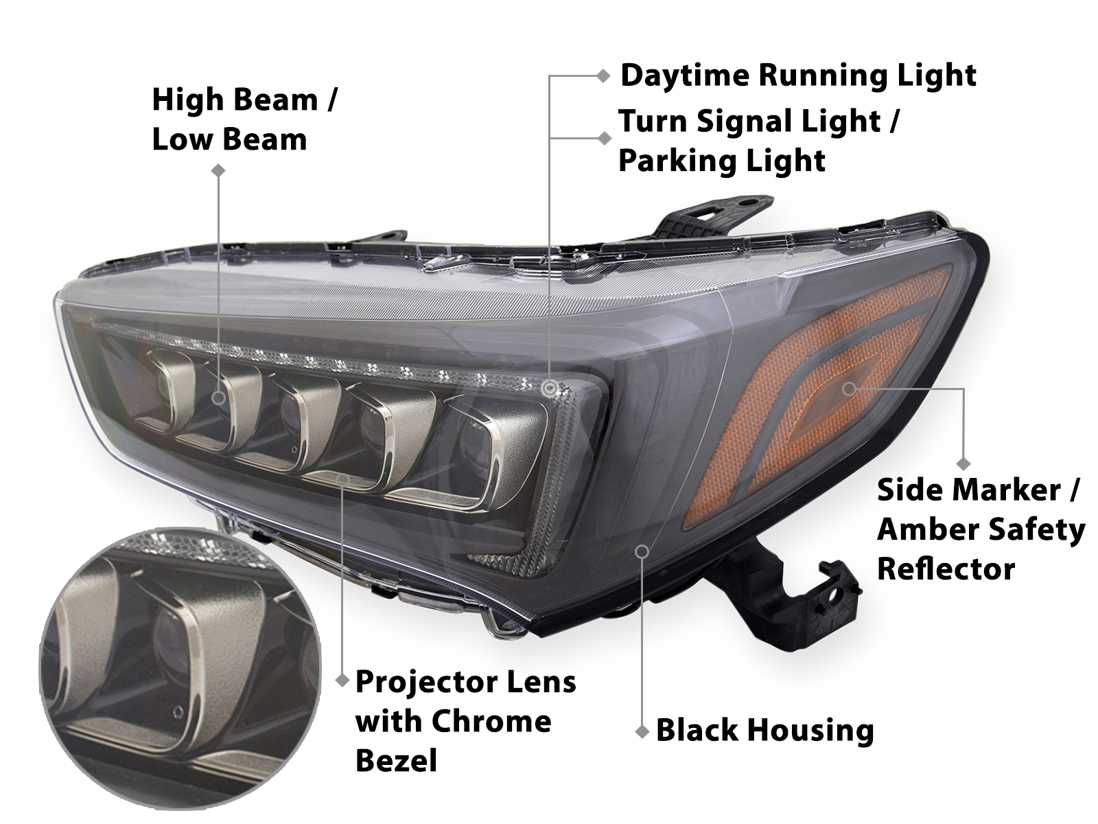 For Head Lamp 2018 - 2020 Acura TLX A-Spec Edition Driver