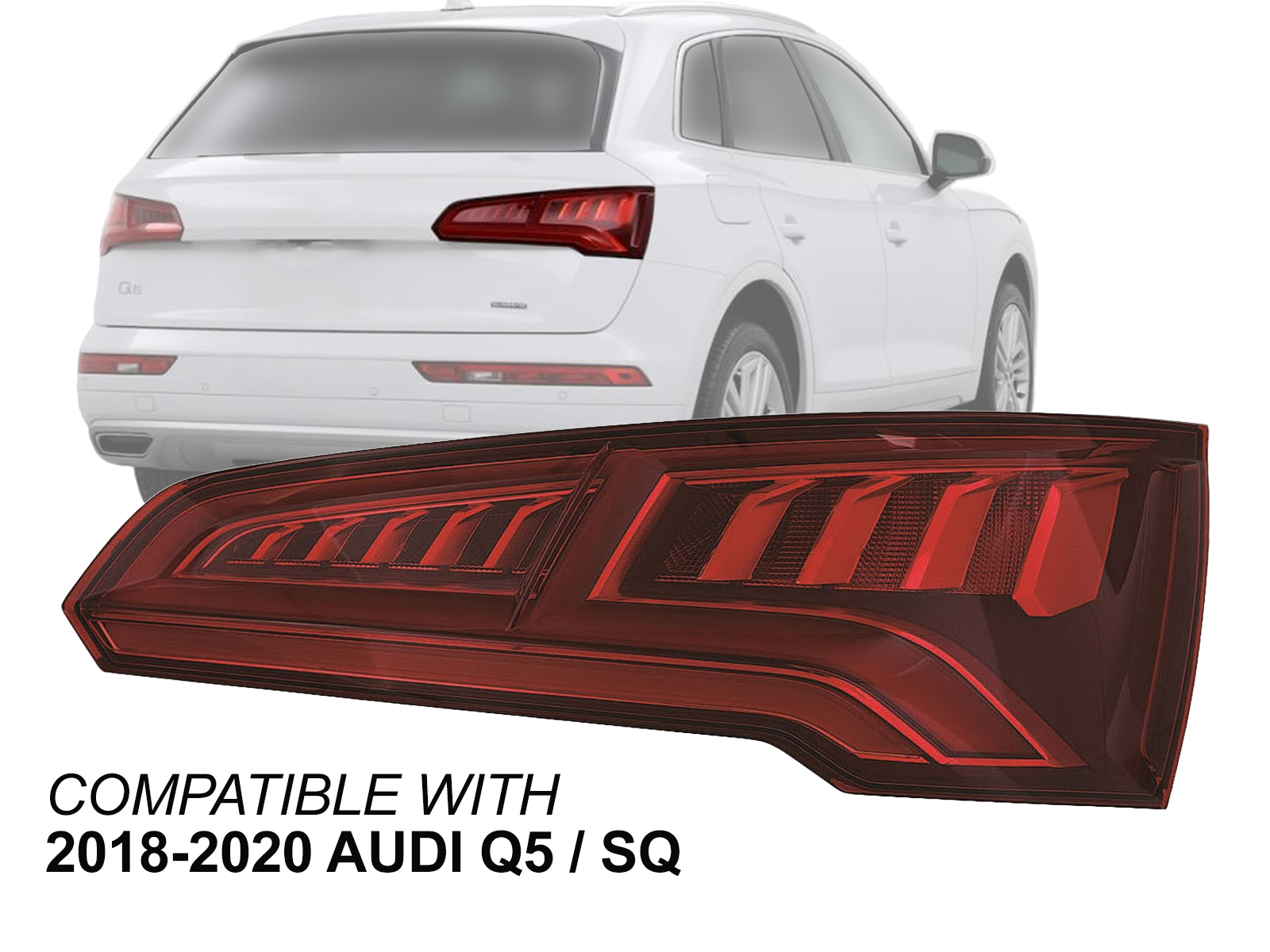 For LED Tail Light 2018 2019 2020 Audi Q5 SQ5 Passenger Right Side