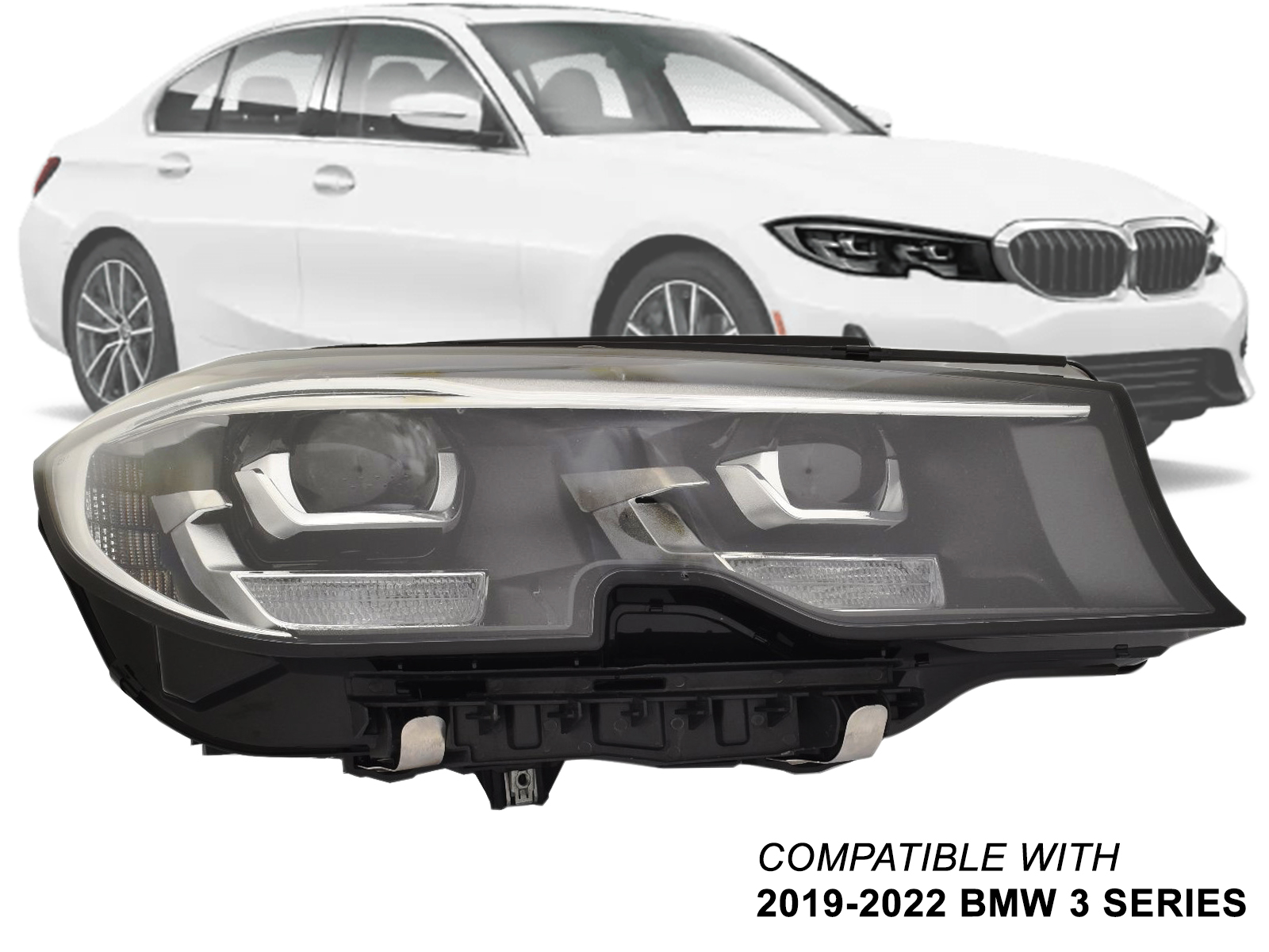 Fits LED Head Lamp 2019 - 2022 BMW 3 Series G20 Passenger Right