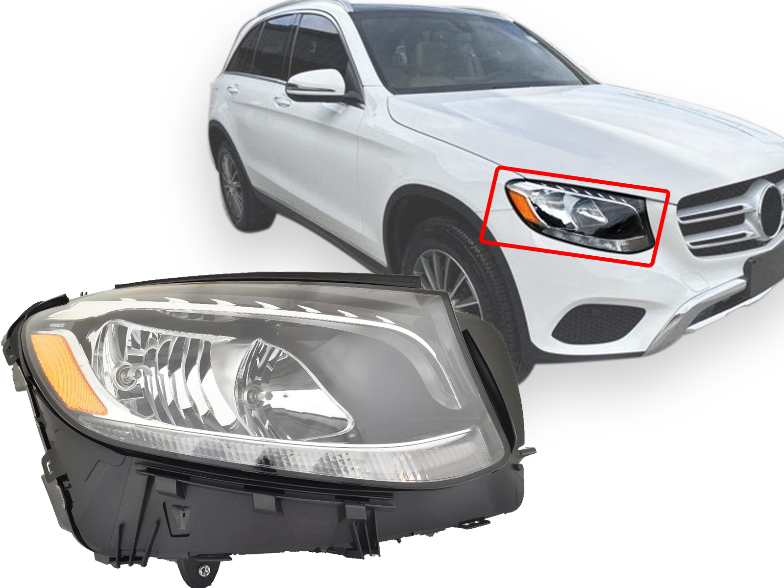 Fits Head Lamp 2016 - 2021 Mercedes Benz GLC SUV Coupe Passenger
