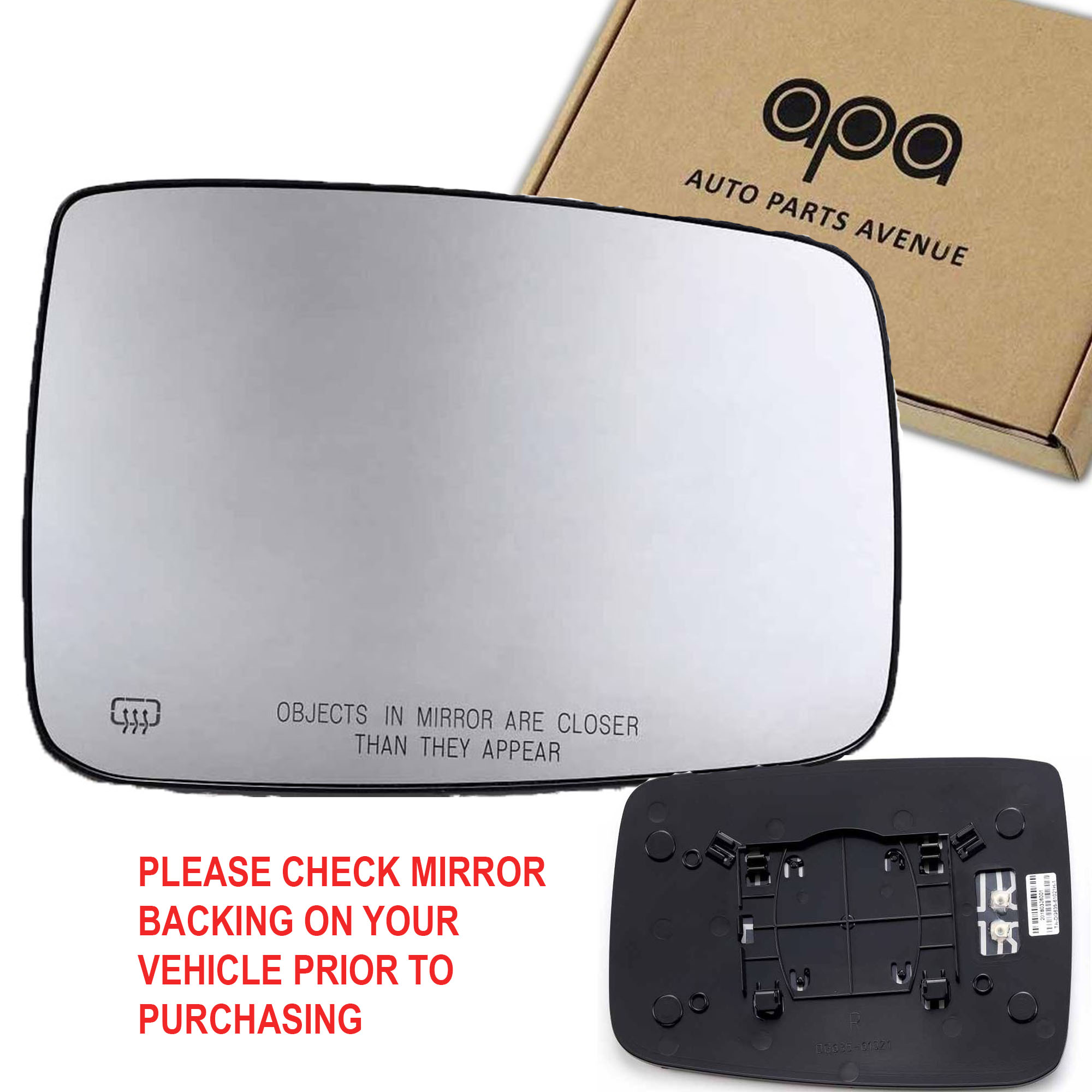 For Mirror Glass Power Heated 0918 Dodge RAM 1500 2500 Right Side