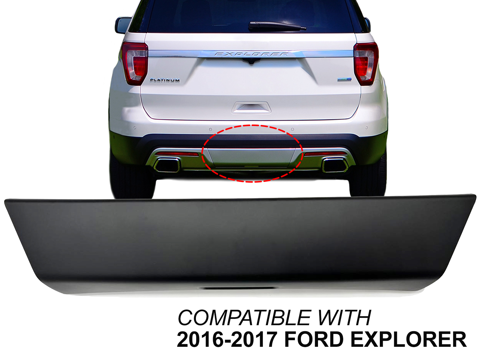 TOPAZ Front Right Fog Lamp Bezel Trim Cover For 2016-2018 Ford Explorer – Horizontal Billet Black