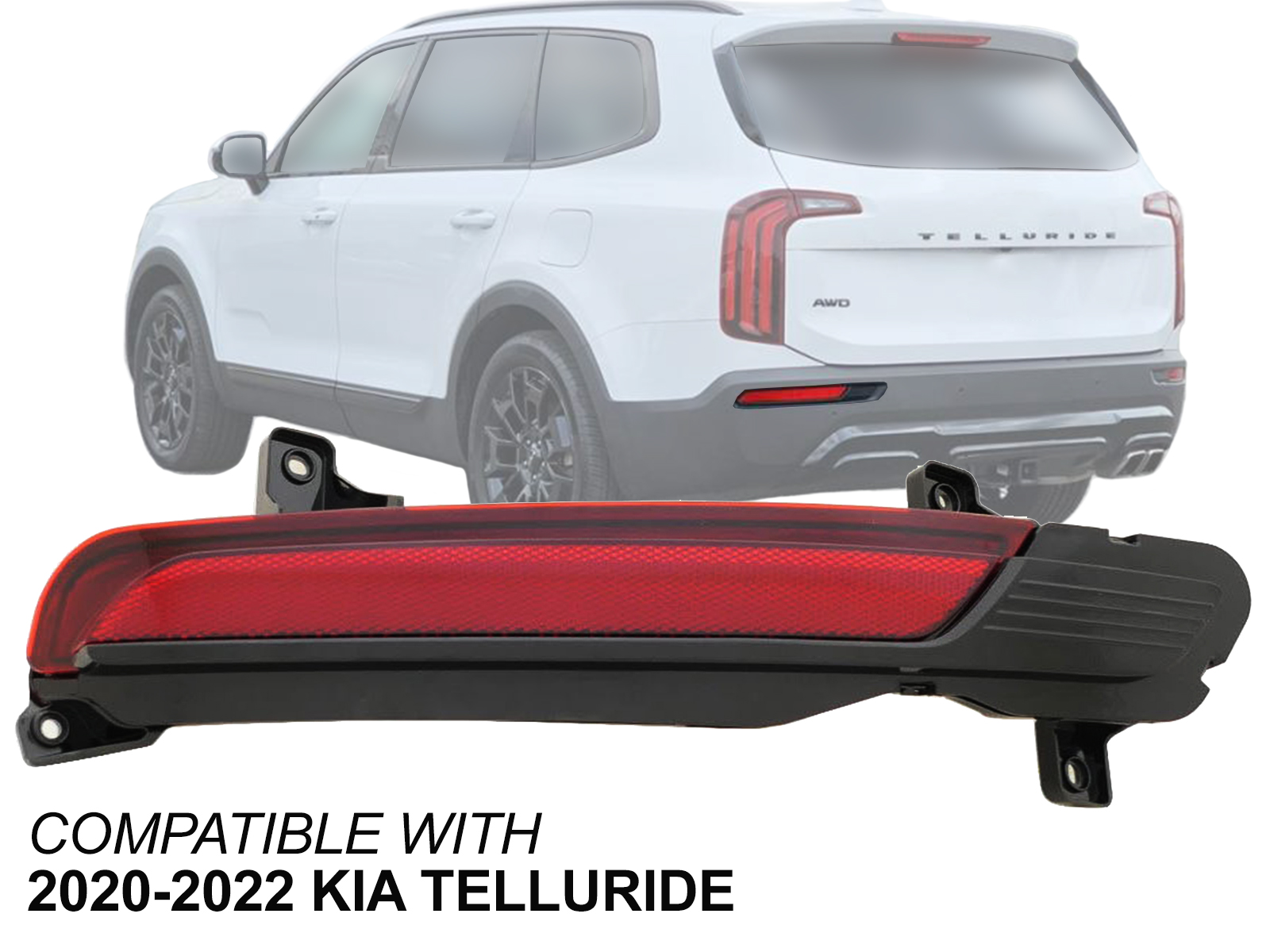 Rear Bumper Reflector 2020 2021 2022 Kia Telluride EX SX Driver