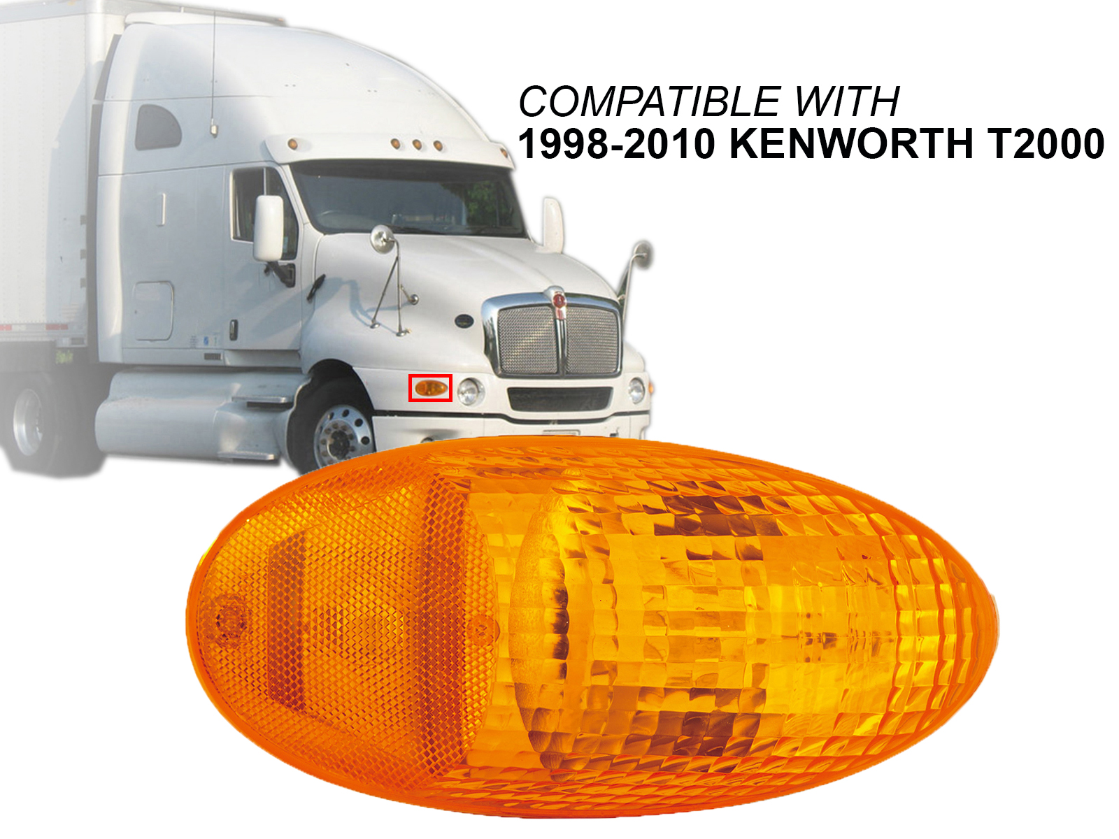 Park Signal Corner Light for 1998 - 2010 T2000 Kenworth Passenger