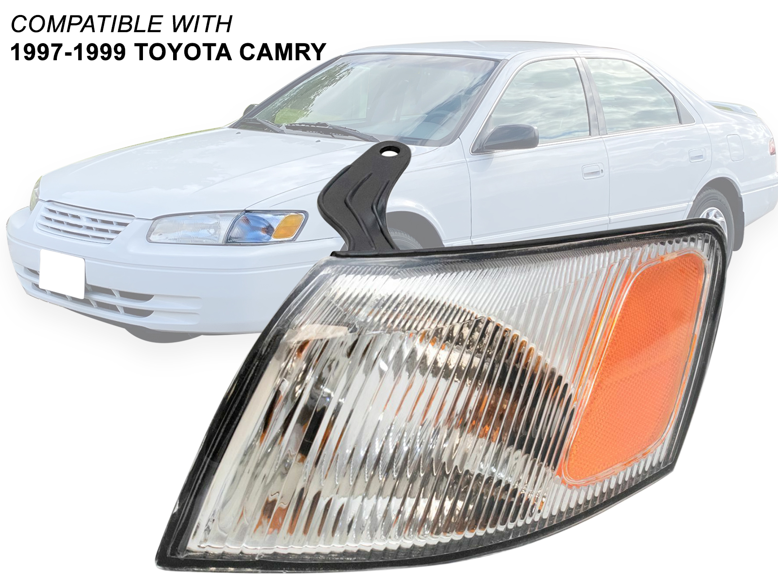 Pair Of Turn Signal & Side Marker Lights For 1995-1996 Toyota Camry (USA Built) - Includes Bulbs - TO2520139 TO2521139