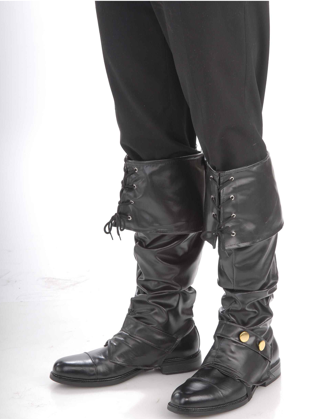 Details about Deluxe Pirate Renaissance Adult Mens Halloween Costume Black Boot Top Covers