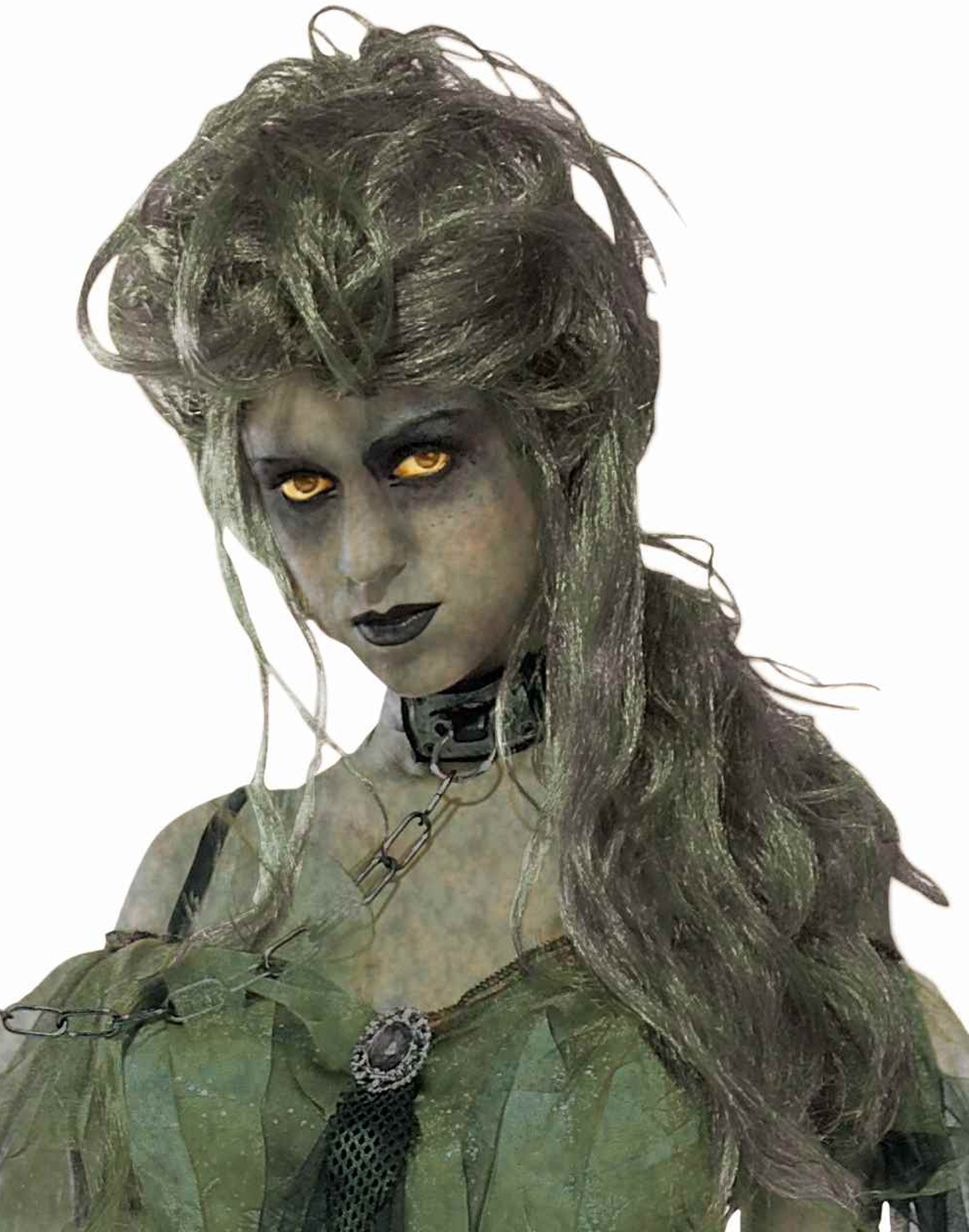 Green Grey Creek Swamp Zombie Adult Lady Costume Wig eBay