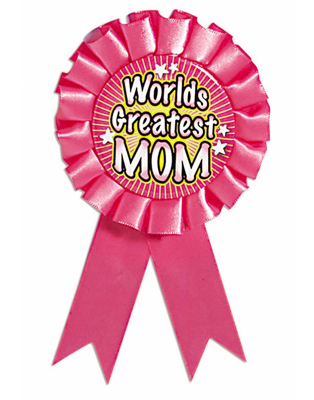 Worlds Greatest Mom Pink Mothers Day Pin Award Ribbon 721773721533 EBay