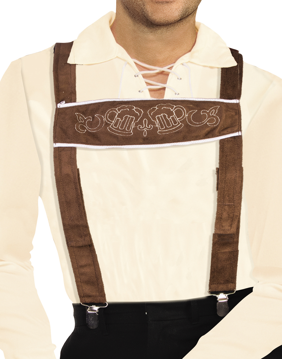 Lederhosen Mens Adult Brown Beer Fest Oktoberfest Costume Suspenders eBay