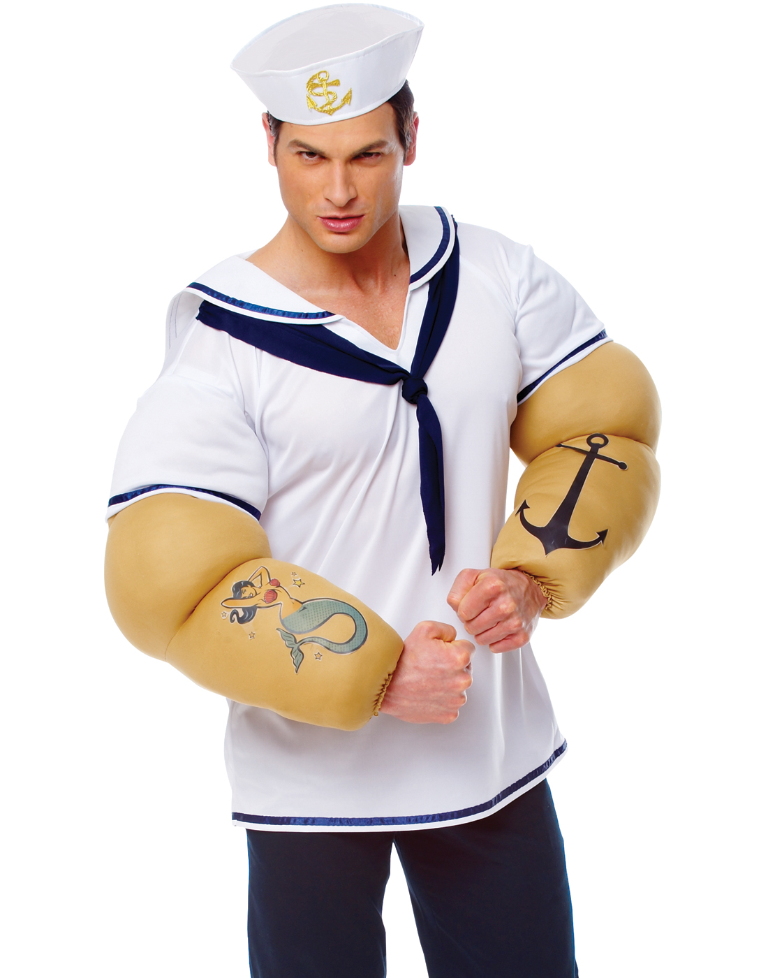 Sailor Shirt With Big Arms Popeye Mens Stag Party Halloween Costume eBay