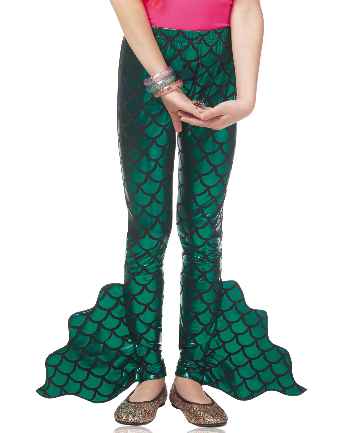 Mermaid Pants Blue Fin Mythical Creature Girls Child Costume Leggings