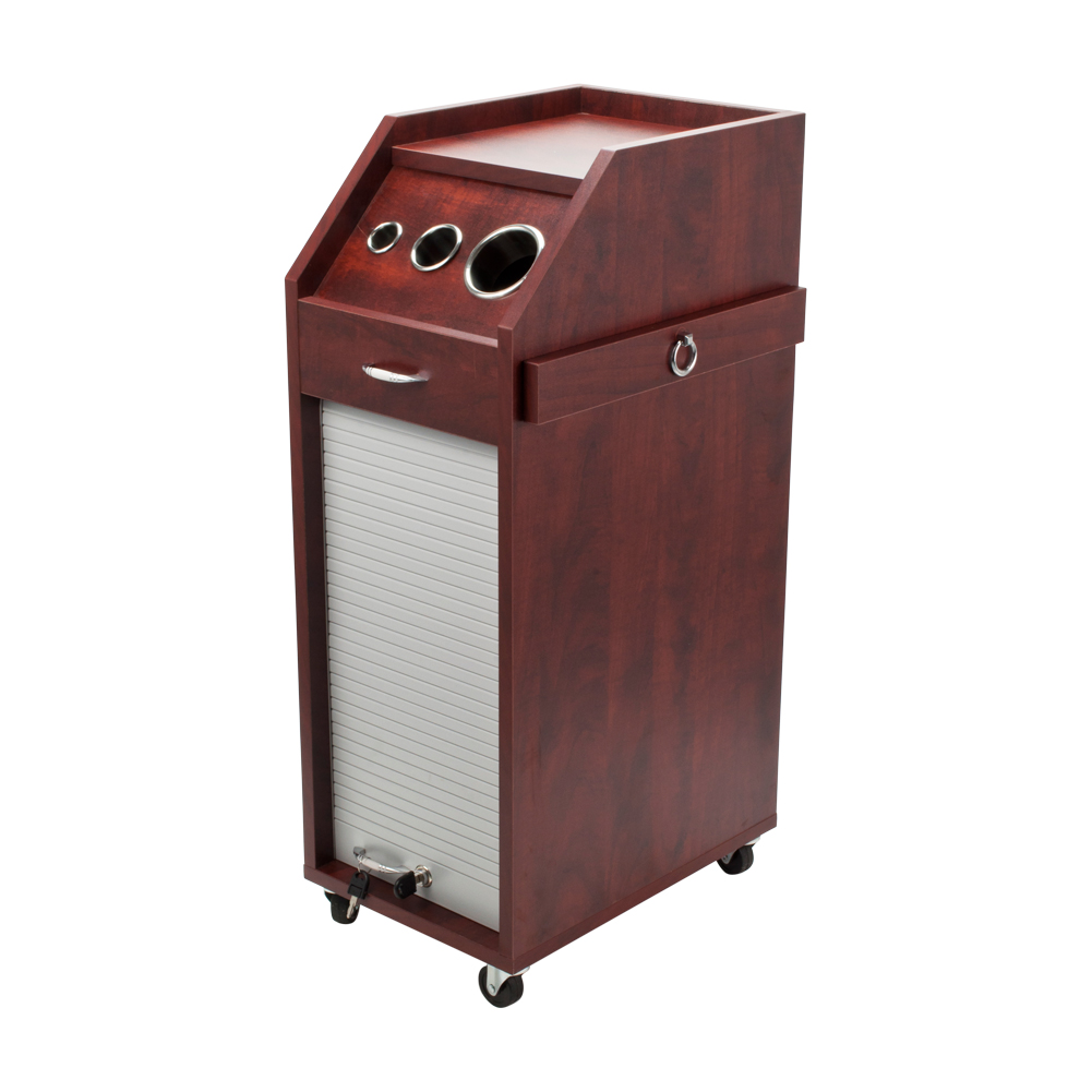 Wood Styling Station LOCKING Trolley Salon Equipment Cart 4 Drawers