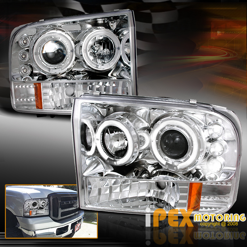19992004 FORD F250 F350 EXCURSION HALO LED PROJECTOR HEADLIGHT PICKUP