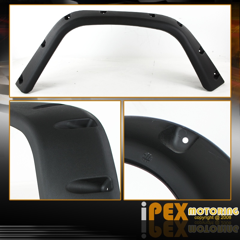 6PC Set Jeep Wrangler 19982006 TJ Wide Extended Black Protector Fender