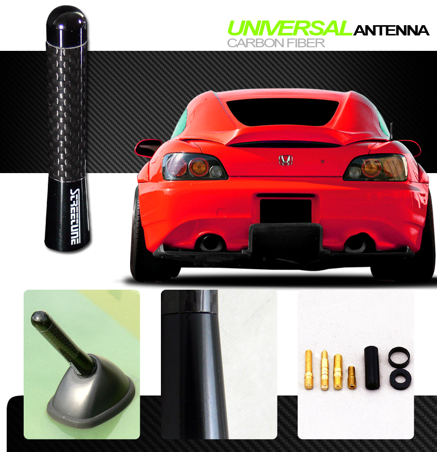 5/" Carbon Fiber Aluminum Roof Car Short Antenna Sandblast Black For Saturn Vu21