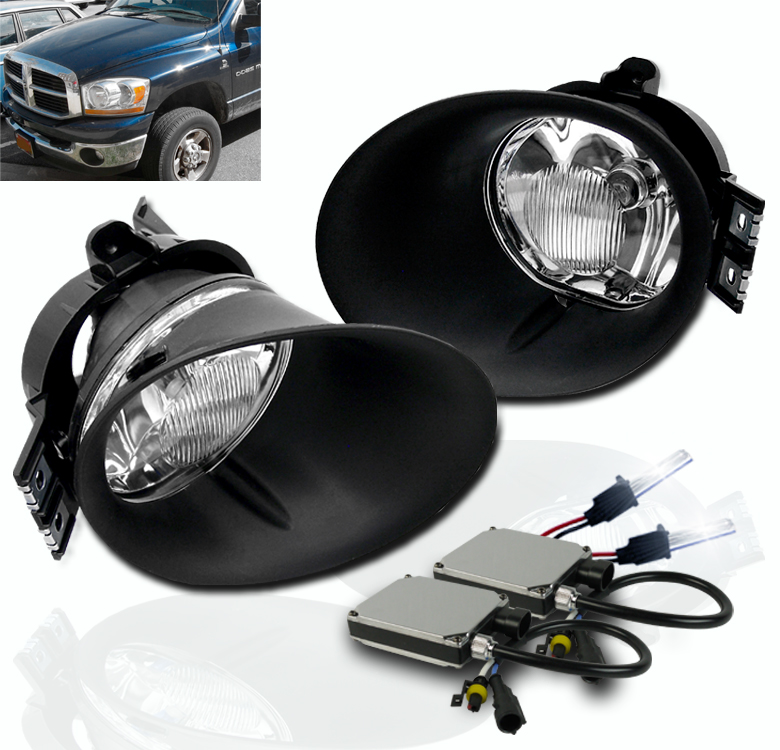 DODGE 2002-08 RAM 1500//2003-09 2500 SMOKE LOWER BUMPER FOG LIGHT W//10K XENON HID