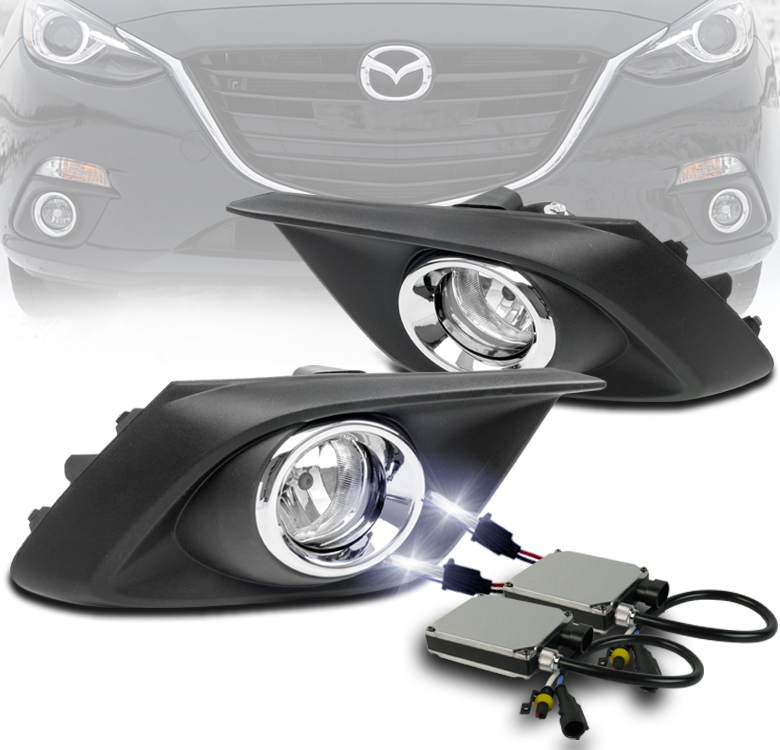 20142016 MAZDA 3 MAZDA3 BUMPER FOG LIGHTS DRIVING LAMPS CHROME W