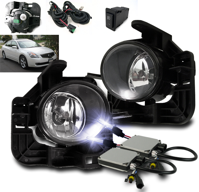 BUMPER DARK SMOKE FOG LIGHT LAMP W//8K HID+SWITCH FOR 2007 2008 2009 ALTIMA SEDAN