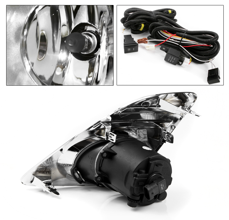 20122014 TOYOTA CAMRY LOWER BUMPER FOG LIGHT CHROME+SWITCH+HARNESS W