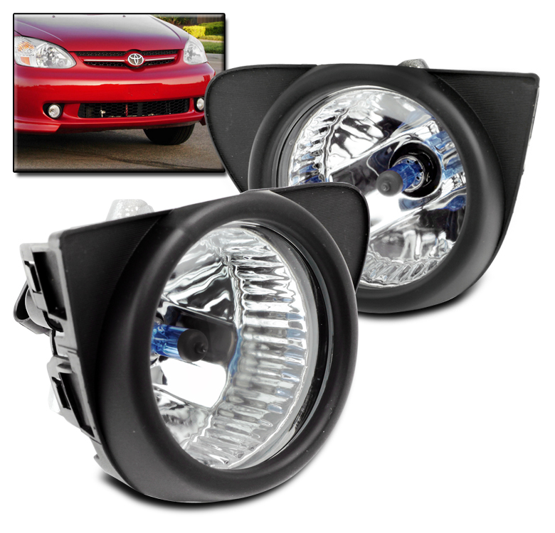 TOYOTA 2003 2005 ECHO FRONT BUMPER DRIVING FOG LIGHT LAMP CHROME CLEAR LENS