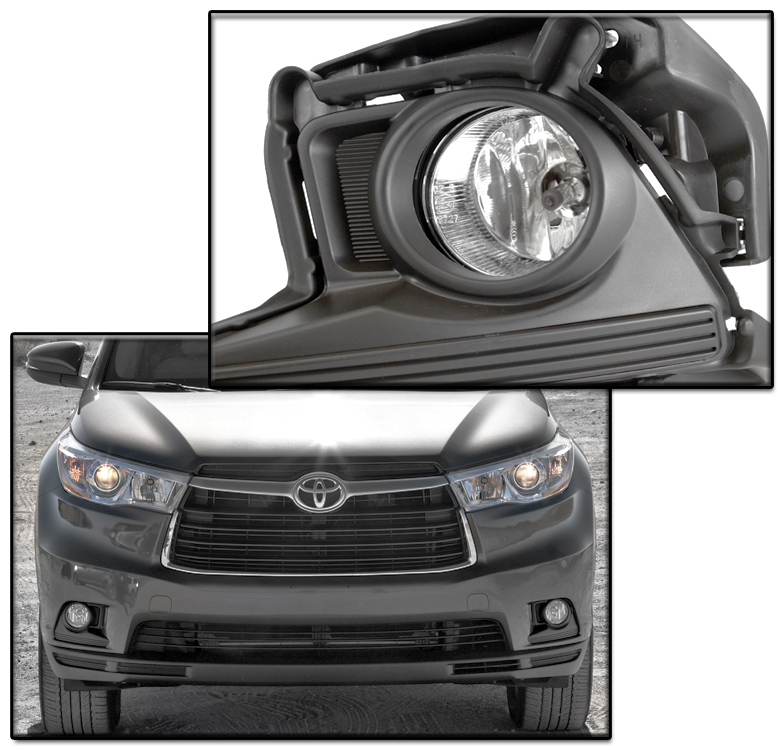 20142016 TOYOTA HIGHLANDER FRONT LOWER BUMPER FOG LIGHTS LAMP CHROME+