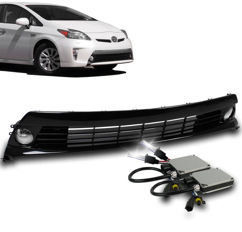 12-15 TOYOTA PRIUS BUMPER DRIVING CHROME LED FOG LIGHTS+GRILLE W//BULB+SWITCH KIT