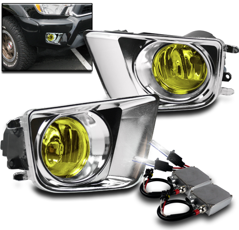 20122015 TOYOTA YELLOW BUMPER FOG LIGHTS LAMP+CHROME COVER+50W