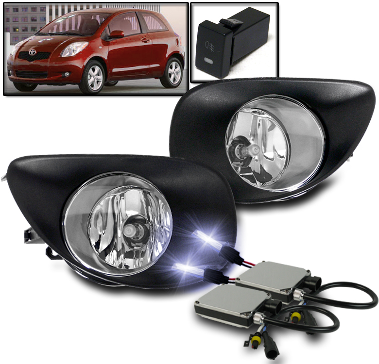 LED Driver side WITH install kit -Chrome 6 inch Post mount spotlight 2008 Toyota YARIS 3DR