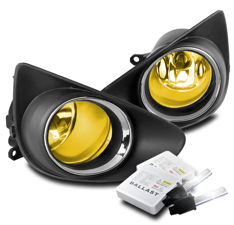 2012-2014 TOYOTA YARIS YELLOW LOWER BUMPER FOG LIGHT+HARNESS+SWITCH W