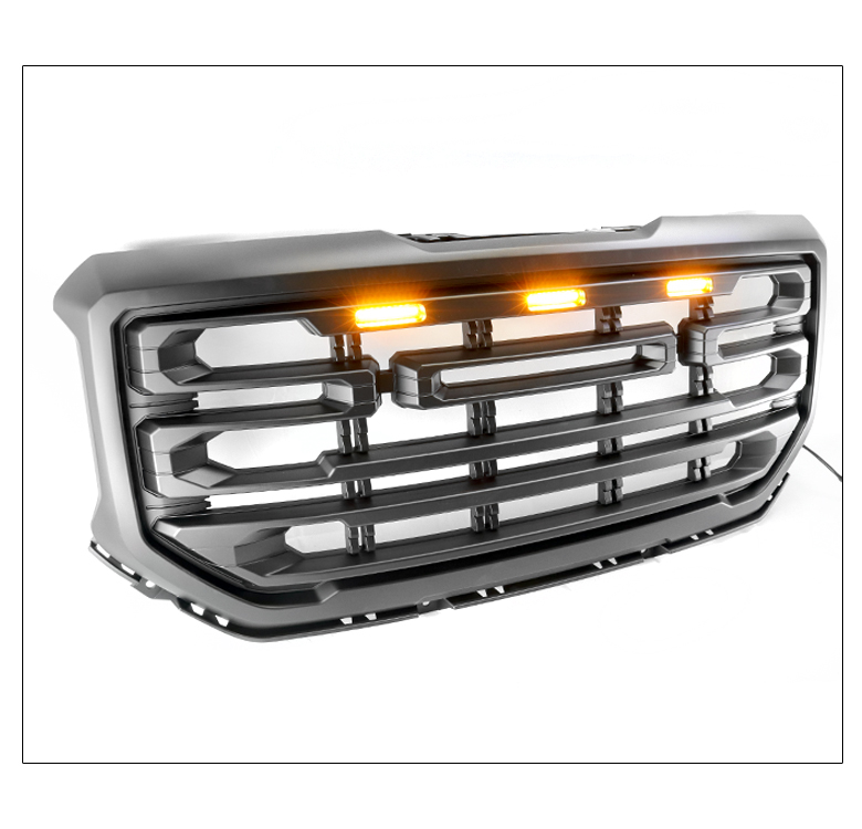 For 2016 2017 2018 GMC Sierra 1500 Denali Black Hood Upper Grille w