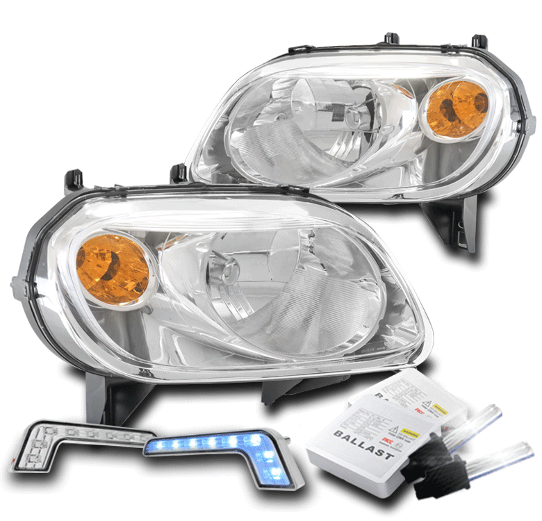For 20062011 Chevy HHR Wagon Chrome Headlight Headlamp +Blue LED