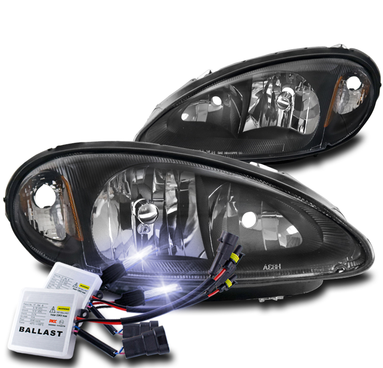 For 2001 2005 Chrysler Pt Cruiser Black Replacement Headlight Lamp W 10k Hid Set Ebay