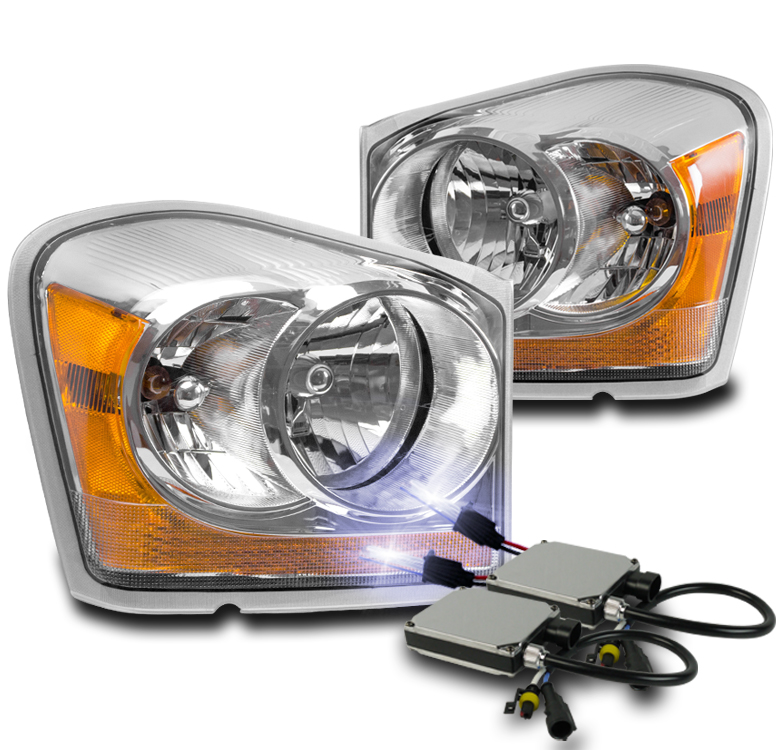 FOR 20042005 DURANGO CRYSTAL STYLE CHROME HEADLIGHTS LAMP W/10K XENON
