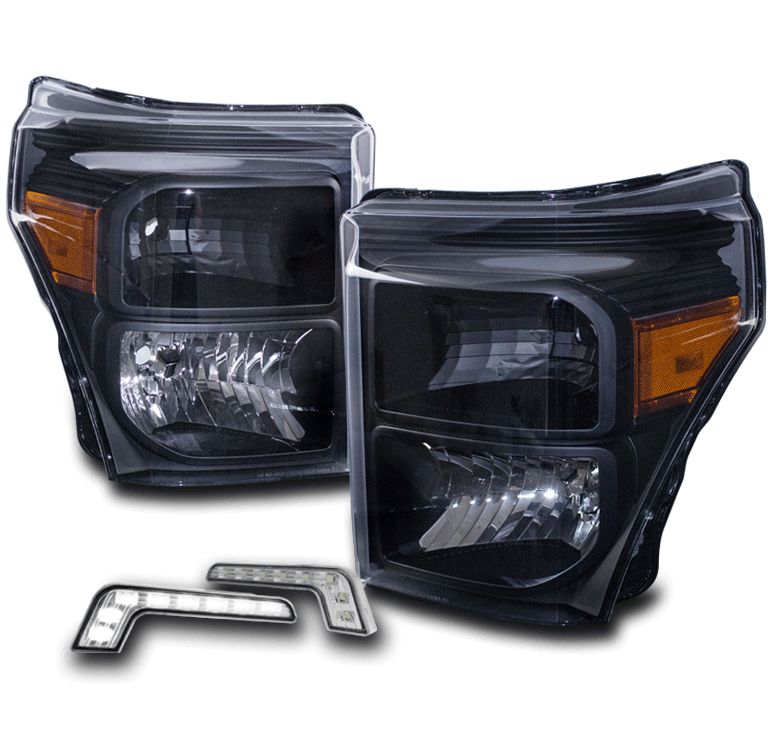 FOR 20112016 FORD F250 F350 SUPER DUTY PICKUP BLACK HEADLIGHT LAMP
