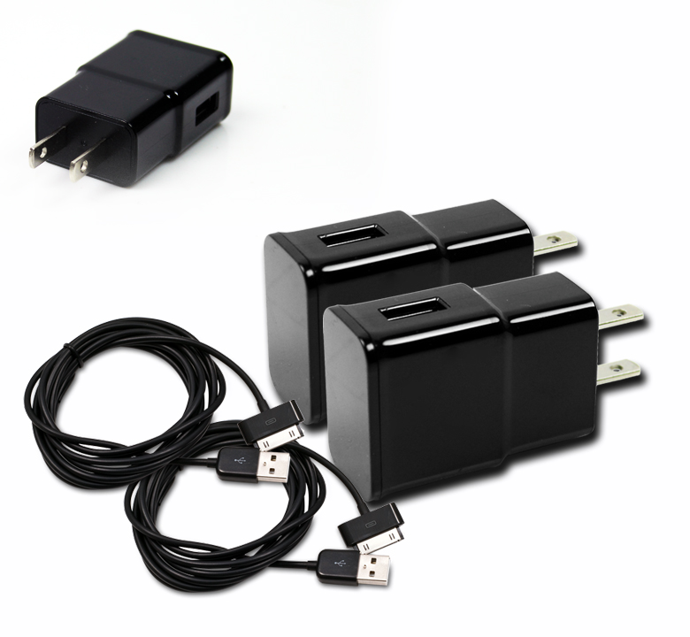 3X 2A WALL POWER ADAPTER+3FT 30PIN CABLE CHARGER BLACK FOR GALAXY TAB 2 7.0