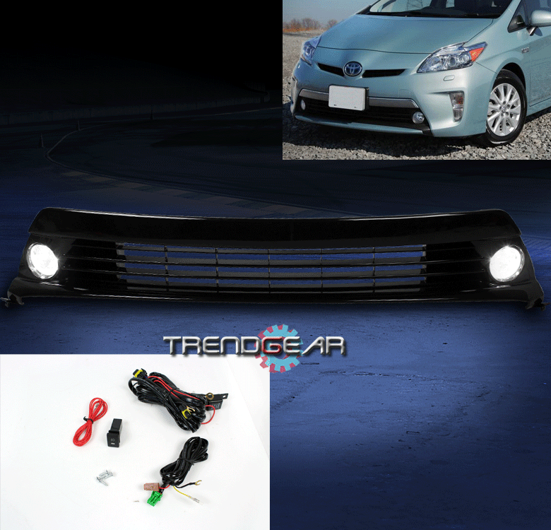 12-15 TOYOTA PRIUS BUMPER DRIVING CHROME LED FOG LIGHTS+GRILLE W//BULB+SWITCH KIT