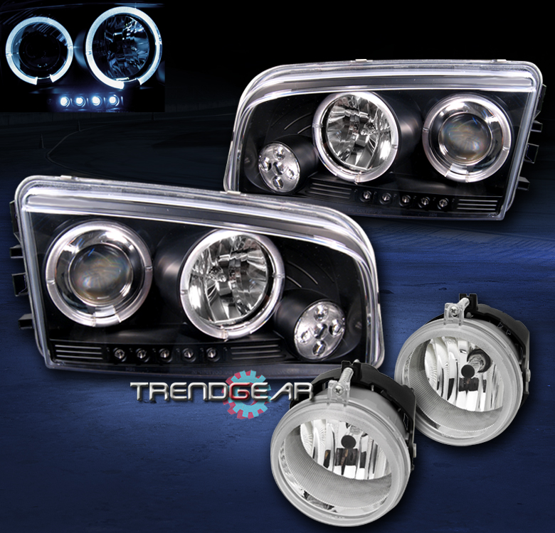 FOR 2006-2009 CHARGER HALO LED BLACK PROJECTOR HEAD LIGHTS W/CHROME BUMPER FOG | eBay FOR 2006-2009 CHARGER HALO LED BLACK PROJECTOR HEAD LIGHTS W/CHROME BUMPER FOG | eBay