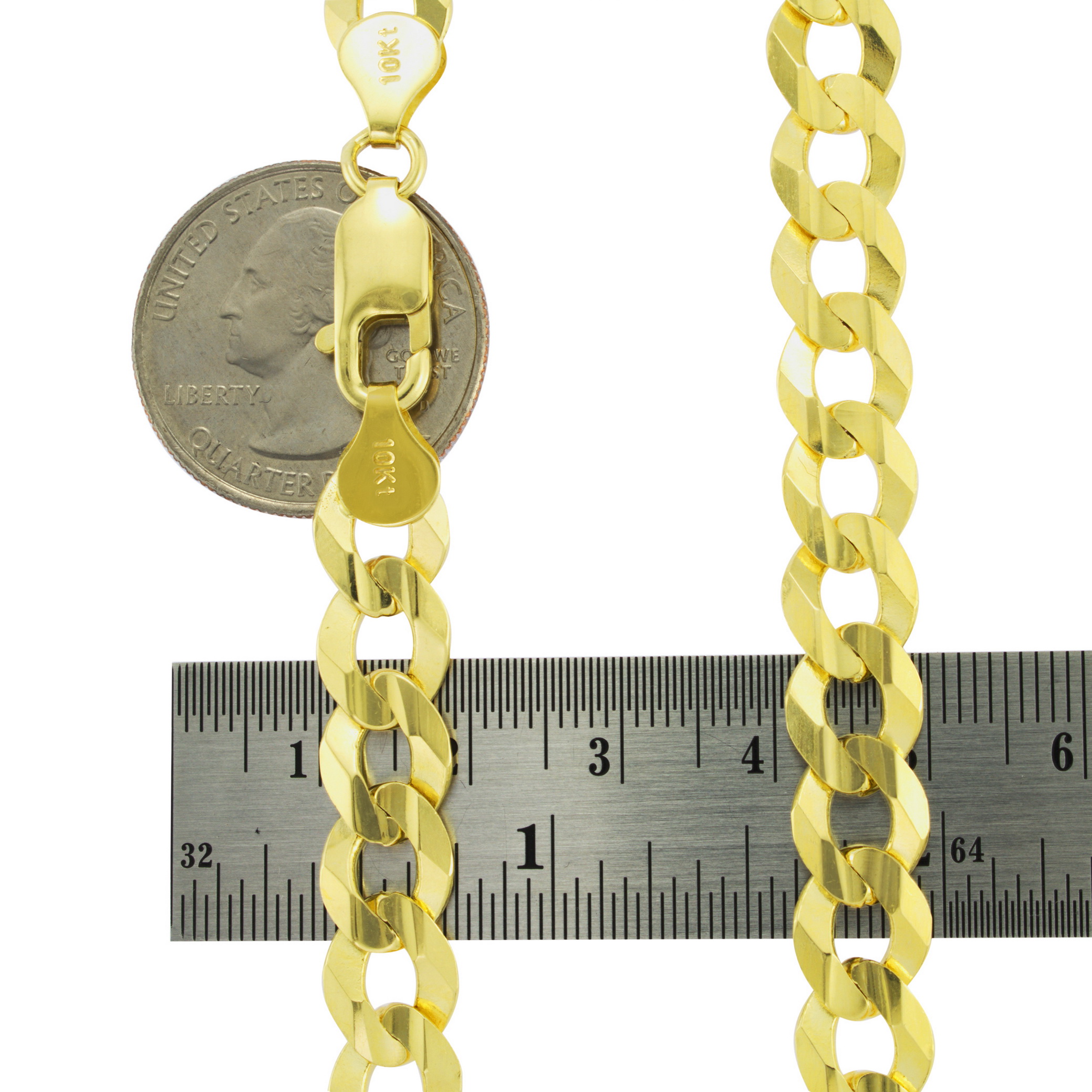 10K Yellow Gold Solid 2mm12.5mm Cuban Curb Chain Link Pendant Necklace 16" 30" eBay