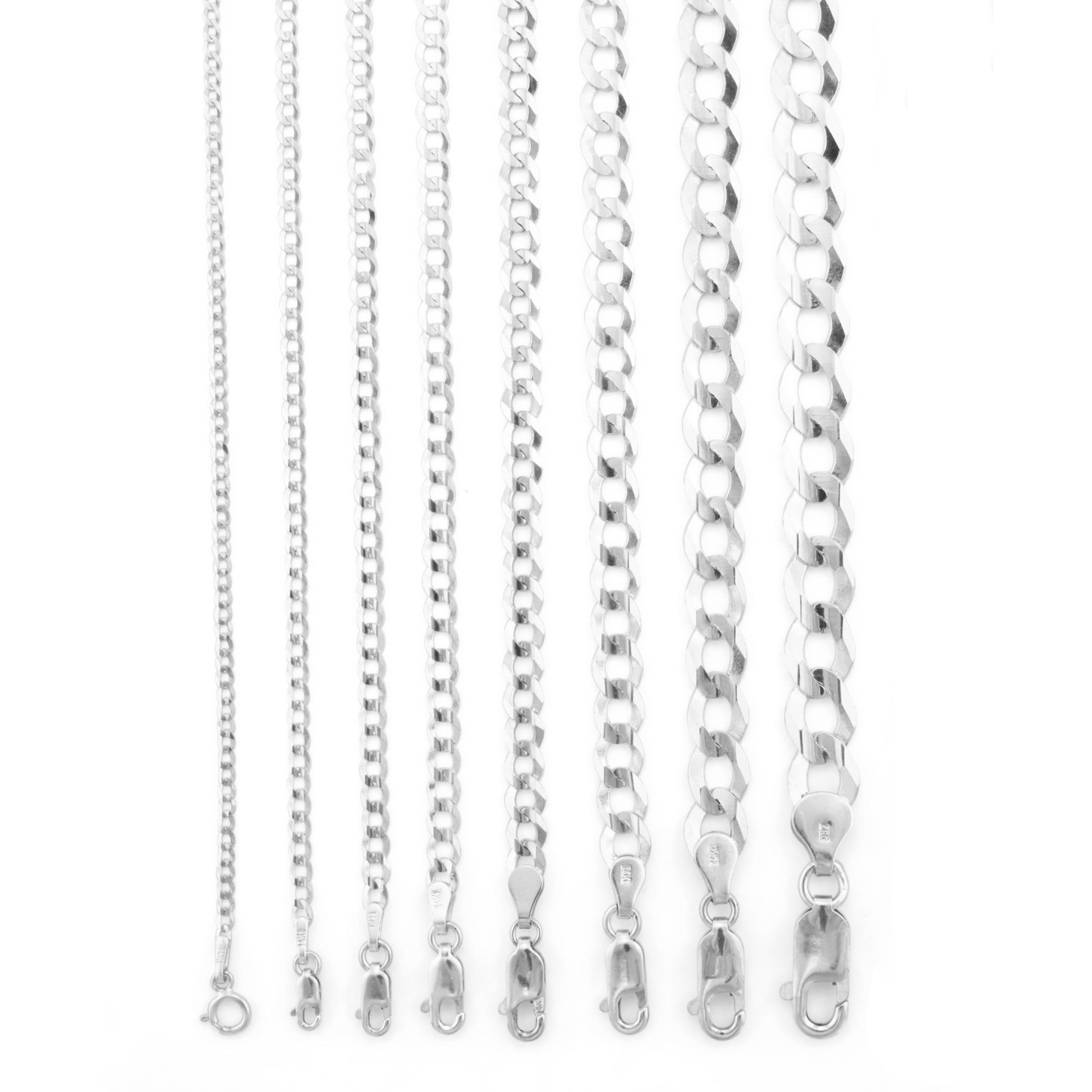 14K Solid Véritable or Jaune Cubain Curb Chaîne Collier 2 mm 24/" femmes /& enfants