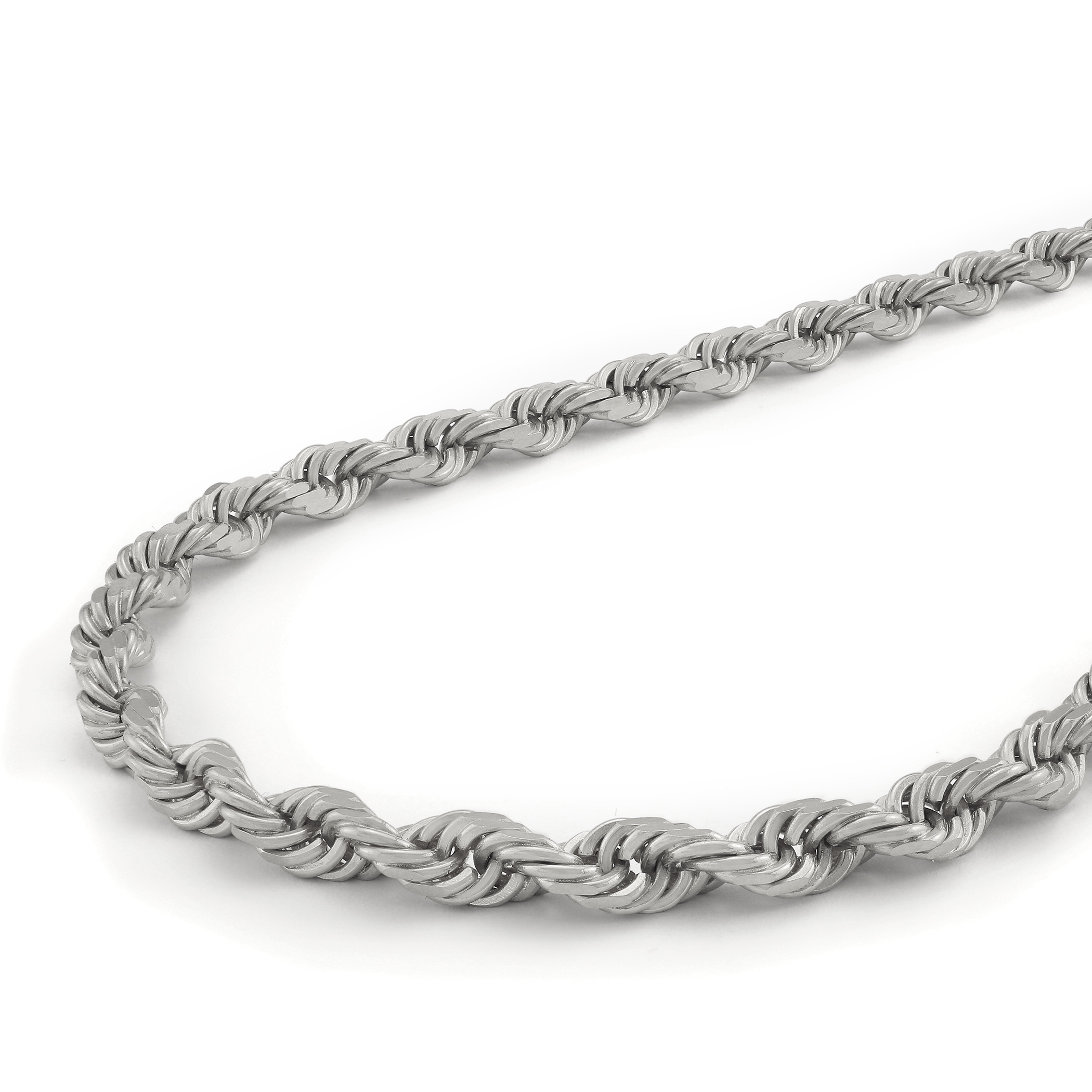 White gold rope chain diamond cut Clearance