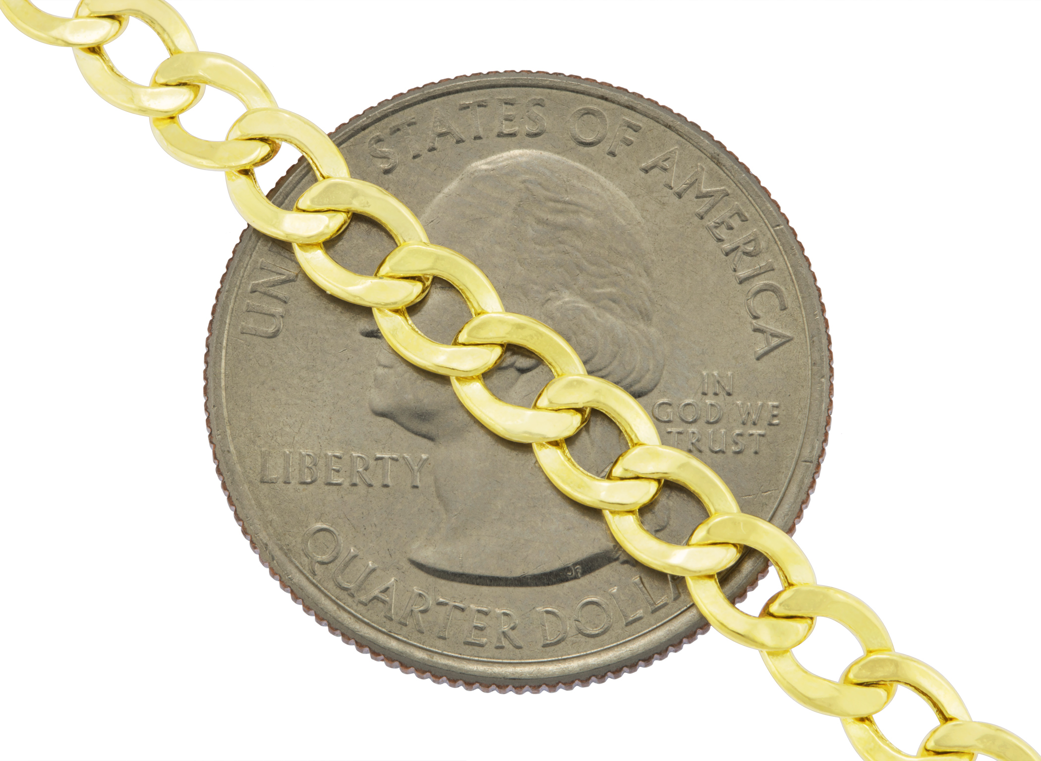 Real 14K Yellow Gold 4.5mm Cuban Curb Chain Link Bracelet Anklet Chain