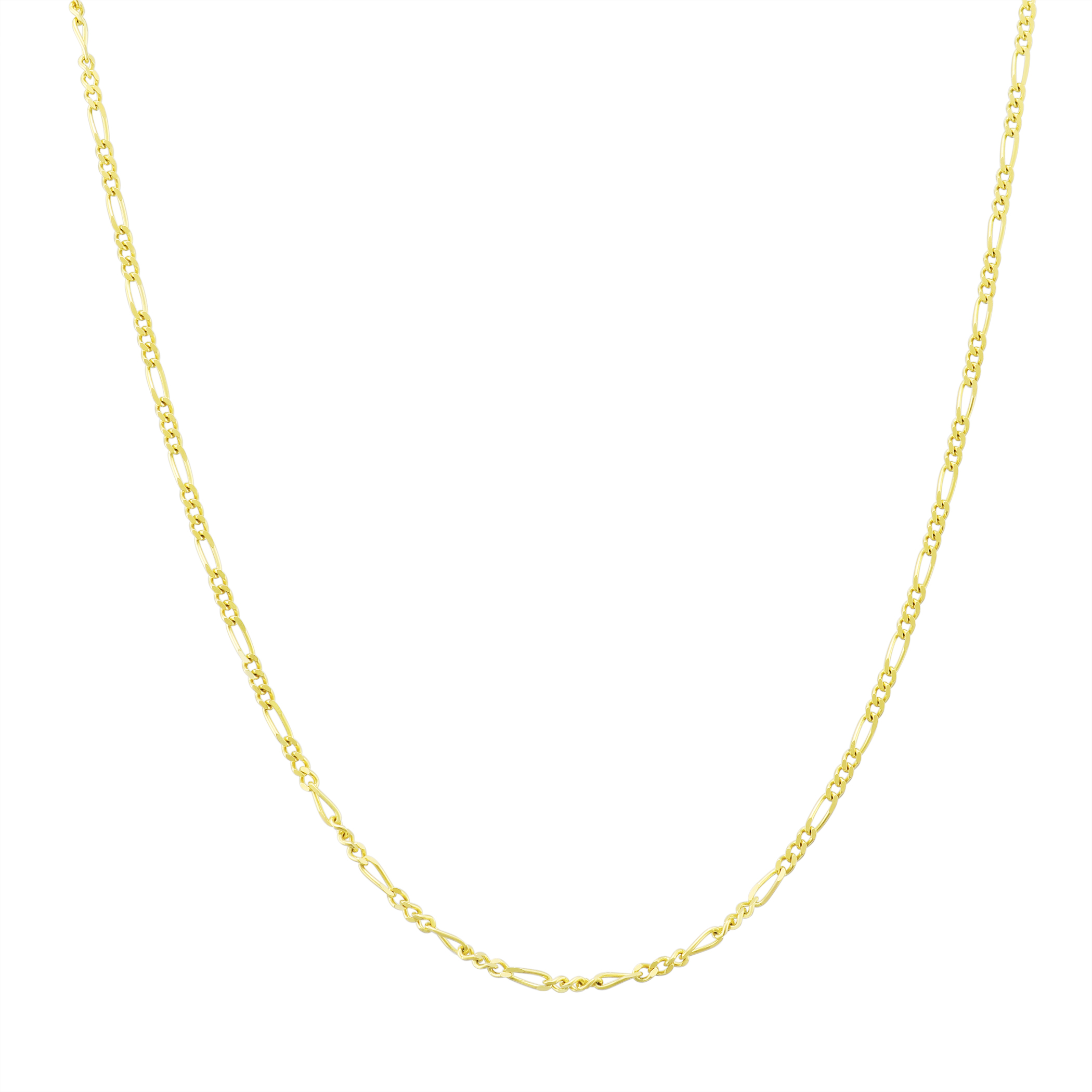 Solid 14K Yellow Gold 1mm-12mm Italy Figaro Chain Link Pendant Necklace 16\