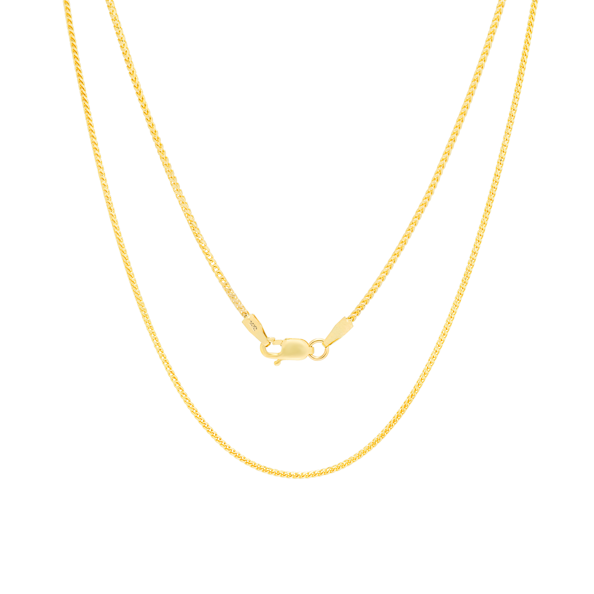 14k Yellow Gold 1.6 Mm Singapore Necklace Pendant Charm Chain Fine Jewelry For Women Gift Set